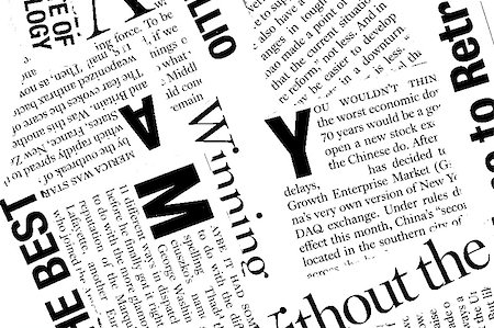 sunday market - Close up of newspaper with headlines Stock Photo - Budget Royalty-Free & Subscription, Code: 400-04682557