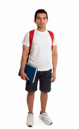 simsearch:400-04200146,k - Full body casual college or university student standing on a white background.  Shadows under shoes. Stock Photo - Budget Royalty-Free & Subscription, Code: 400-04682700