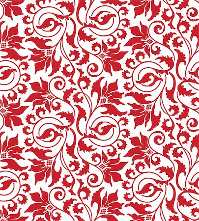 simsearch:400-05236333,k - illustration drawing of red flower seamless pattern Foto de stock - Super Valor sin royalties y Suscripción, Código: 400-04682914