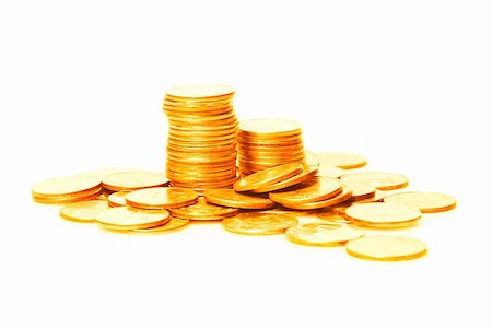 simsearch:400-04698151,k - Russian money toned in gold isolated on white Stock Photo - Budget Royalty-Free & Subscription, Code: 400-04683178