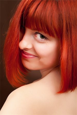 simsearch:400-04651881,k - Portrait of beautiful woman with red hair Photographie de stock - Aubaine LD & Abonnement, Code: 400-04683329