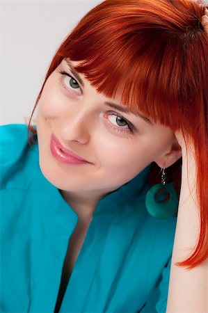 simsearch:400-04651881,k - Portrait of beautiful woman with red hair Photographie de stock - Aubaine LD & Abonnement, Code: 400-04683339
