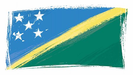 solomon - Solomon Islands national flag created in grunge style Foto de stock - Super Valor sin royalties y Suscripción, Código: 400-04683385