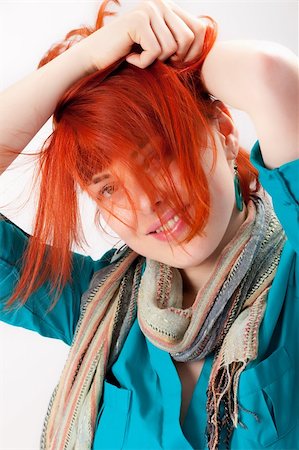 simsearch:400-04651881,k - Portrait of beautiful woman with red hair Photographie de stock - Aubaine LD & Abonnement, Code: 400-04683428
