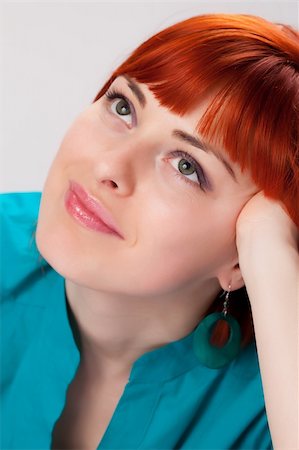 simsearch:400-04651881,k - Portrait of beautiful woman with red hair Photographie de stock - Aubaine LD & Abonnement, Code: 400-04683420