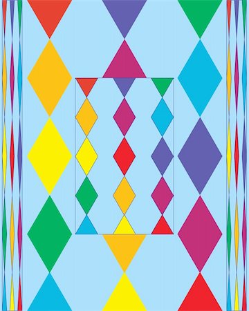 an illustration of a harlequin design on a bright blue background Stock Photo - Budget Royalty-Free & Subscription, Code: 400-04694327