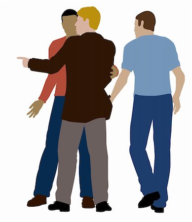 pick pocket - Editable vector illustration of two men working together as pickpockets Stock Photo - Budget Royalty-Free & Subscription, Code: 400-04694420