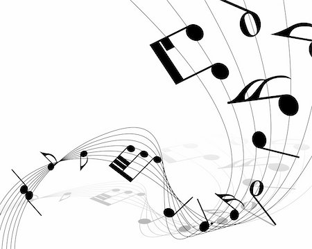 simsearch:400-04896322,k - Vector musical notes staff background for design use Stockbilder - Microstock & Abonnement, Bildnummer: 400-04694448