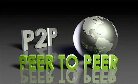 P2P Peer to Peer Technology in 3d Stock Photo - Budget Royalty-Free & Subscription, Code: 400-04694656