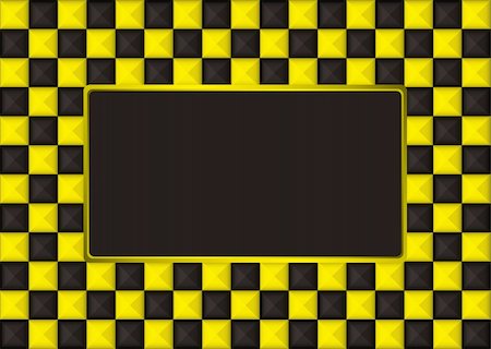 checkered gold and black picture frame with blank center Stock Photo - Budget Royalty-Free & Subscription, Code: 400-04694880