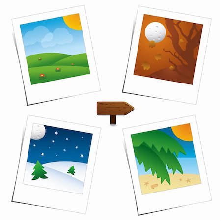 Four Seasons polaroid's scenes.  Includes a sign to use over the polaroids for travel promotions.  Each element is independent a can will be used as a background or border.-eps8- Foto de stock - Super Valor sin royalties y Suscripción, Código: 400-04694923