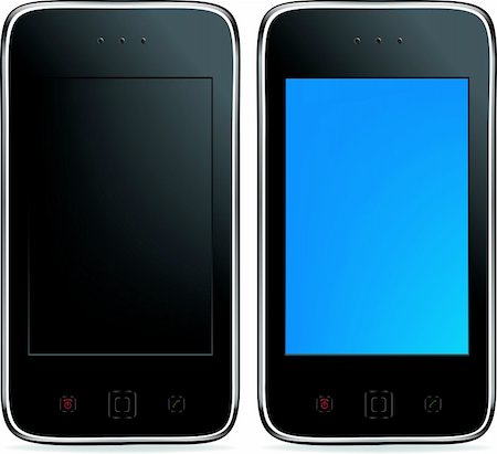 simsearch:400-04775780,k - 2 Mobile Phones Or Smartphones With Touchpades And Buttons, Isolated On White Foto de stock - Super Valor sin royalties y Suscripción, Código: 400-04694942