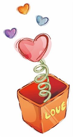 simsearch:400-05019823,k - a red box with spring , many heart pattern from it Stock Photo - Budget Royalty-Free & Subscription, Code: 400-04695223