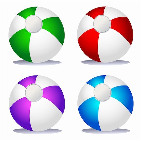 simsearch:400-04766687,k - Collection of beach balls, vector illustration, isolated on white background. File included editable Eps v8 and 300 dpi JPG Foto de stock - Super Valor sin royalties y Suscripción, Código: 400-04696006