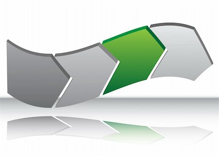 four shapes - An image of a Green Arrow Warp Chart. Foto de stock - Super Valor sin royalties y Suscripción, Código: 400-04696235