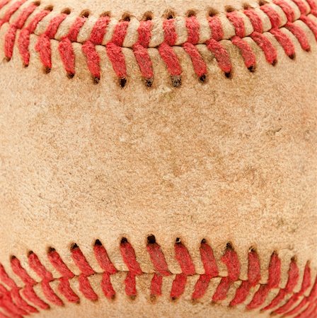 Macro Abstract Detail of Worn Leather Baseball. Stock Photo - Budget Royalty-Free & Subscription, Code: 400-04696288