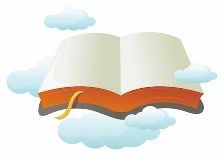 reading book open air - open book with cloud in a white background Stock Photo - Budget Royalty-Free & Subscription, Code: 400-04696494