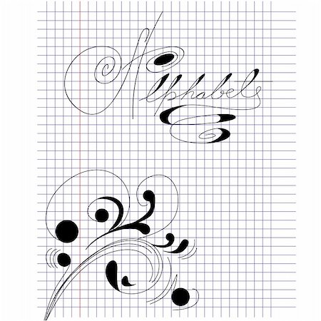 doodle art lettering - Note paper with inscription Alphabet Stock Photo - Budget Royalty-Free & Subscription, Code: 400-04696581