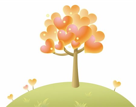 simsearch:400-08411566,k - color heart tree on the top of hill Stockbilder - Microstock & Abonnement, Bildnummer: 400-04696735