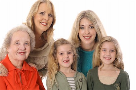 daughter helping elderly parent - four generations picture Stock Photo - Budget Royalty-Free & Subscription, Code: 400-04696785