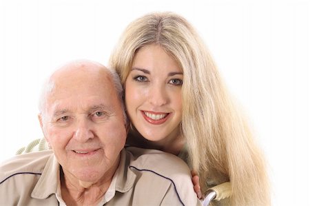 daughter helping elderly parent - Grandfather and grand daughter love Stock Photo - Budget Royalty-Free & Subscription, Code: 400-04696797