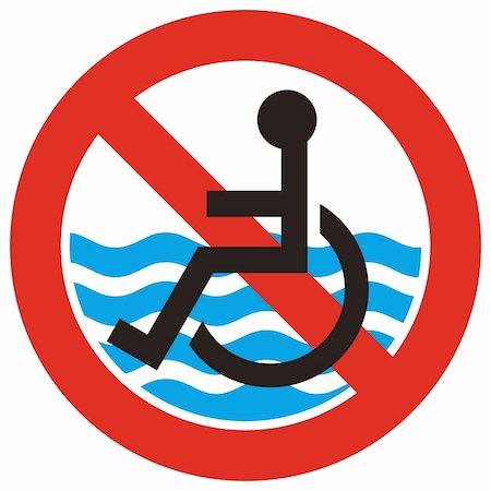 Beach is not accessible to the disabled people symbol Photographie de stock - Aubaine LD & Abonnement, Code: 400-04697110
