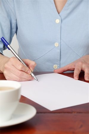 Female hand signing an empty document. Copy space. Stock Photo - Budget Royalty-Free & Subscription, Code: 400-04697138
