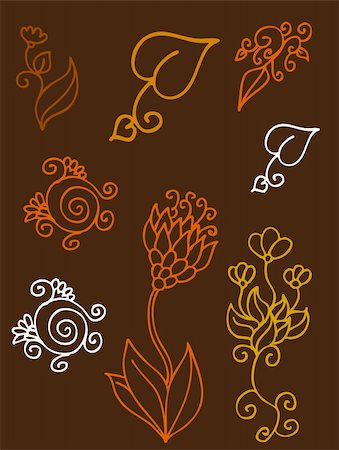 simsearch:400-04843790,k - A set of floral elements. Stock Photo - Budget Royalty-Free & Subscription, Code: 400-04697411