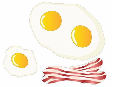 Bacon and fried eggs Stock Photo - Budget Royalty-Free & Subscription, Code: 400-04697439
