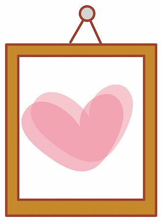 a pink heart in wood frame Stock Photo - Budget Royalty-Free & Subscription, Code: 400-04697460