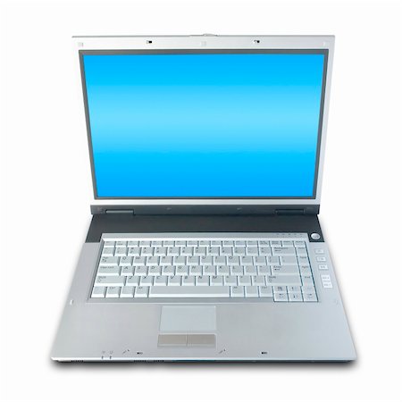 simsearch:400-04651437,k - Laptop Computer Isolated Over White (with clipping path for easy background removing if needed) Stockbilder - Microstock & Abonnement, Bildnummer: 400-04697680