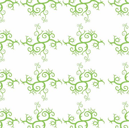 simsearch:400-05234537,k - a vivid illustration of green flower patterns on white background Fotografie stock - Microstock e Abbonamento, Codice: 400-04697827