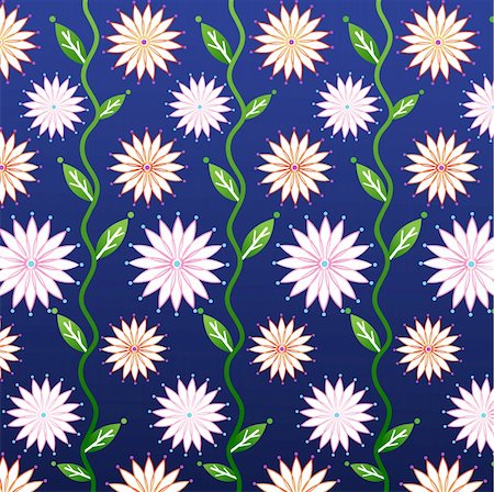 simsearch:400-05233272,k - pink flower pattern on a blue background Stock Photo - Budget Royalty-Free & Subscription, Code: 400-04697831