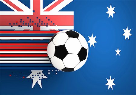 simsearch:400-05278443,k - soccer ball on background of the flag australia Fotografie stock - Microstock e Abbonamento, Codice: 400-04697903