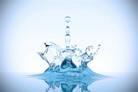 A drop splash in a clean blue water Stockbilder - Microstock & Abonnement, Bildnummer: 400-04698165