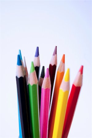 simsearch:400-04870195,k - Close up of many colored pencils isolated Foto de stock - Super Valor sin royalties y Suscripción, Código: 400-04698162