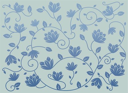 simsearch:400-05233461,k - drawing of beautiful blue flower in a gray background Photographie de stock - Aubaine LD & Abonnement, Code: 400-04698568