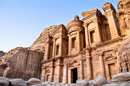 Monastery with blue sky in background high in Petra mountains Stock Photo - Budget Royalty-Free & Subscription, Code: 400-04698715