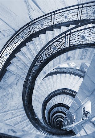 simsearch:400-04407766,k - Spiral Staircase - look down from the inside tower Fotografie stock - Microstock e Abbonamento, Codice: 400-04698926