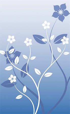 simsearch:400-05235275,k - illustration drawing of sakura flower in a blue background Stock Photo - Budget Royalty-Free & Subscription, Code: 400-04699355