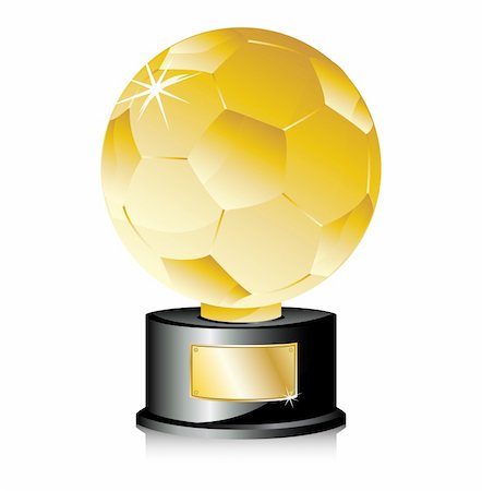 football team celebration - Golden Ball Soccer Trophy Champion. Editable Vector Illustration Photographie de stock - Aubaine LD & Abonnement, Code: 400-04699548