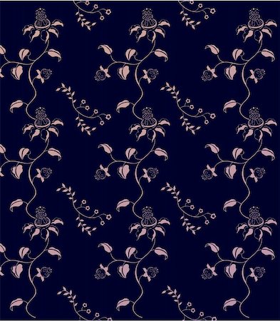 simsearch:400-05233461,k - drawing of flower pattern in a black background Photographie de stock - Aubaine LD & Abonnement, Code: 400-04699673