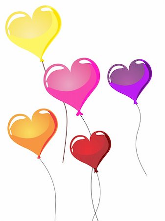 simsearch:400-04285786,k - vector eps illustration of some colorful heart balloons Stock Photo - Budget Royalty-Free & Subscription, Code: 400-04699728