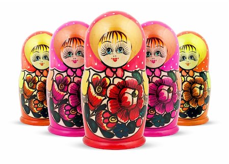 poupée russe - Russian Dolls. Isolated on a white background Photographie de stock - Aubaine LD & Abonnement, Code: 400-04699888