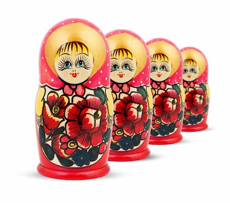 simsearch:400-06473880,k - Russian Dolls. Isolated on a white background Stock Photo - Budget Royalty-Free & Subscription, Code: 400-04699881