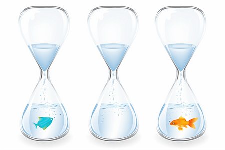 Water Clocks with fishes, Isolated On White Stock Photo - Budget Royalty-Free & Subscription, Code: 400-04690035