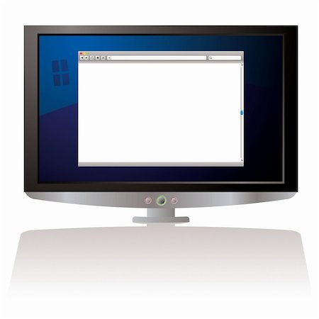 fenêtre sur le monde - LCD Computer screen with internet web browser and shadow Photographie de stock - Aubaine LD & Abonnement, Code: 400-04690056