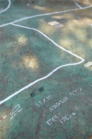 The green cement location map for tourists of the region of Selcuk and Ephesus, Turkey. Stock Photo - Budget Royalty-Free & Subscription, Code: 400-04690189