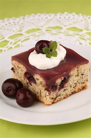 simsearch:400-04380218,k - Refreshing cherry cake with jelly and sour cream Stock Photo - Budget Royalty-Free & Subscription, Code: 400-04691026