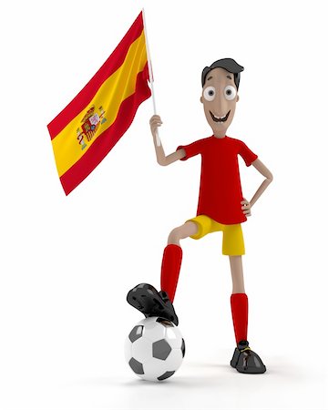 simsearch:400-04691397,k - Smiling cartoon style soccer player with ball and Spain flag Stock Photo - Budget Royalty-Free & Subscription, Code: 400-04691347